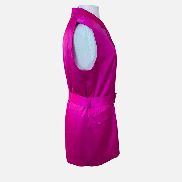 House of Harlow 1960 Fuschia Sleeveless Belted Blazer Mini Dress LG NWOT - Picture 2 of 7